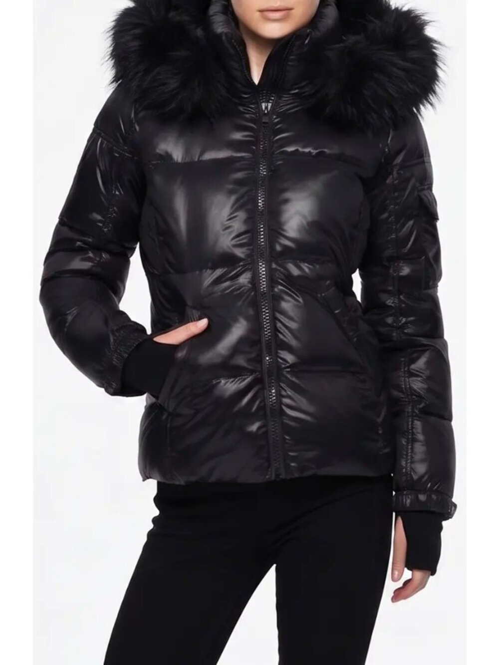 NWT S13 Allie Water Repellent Puffer Jacket Jet Black Size XXS